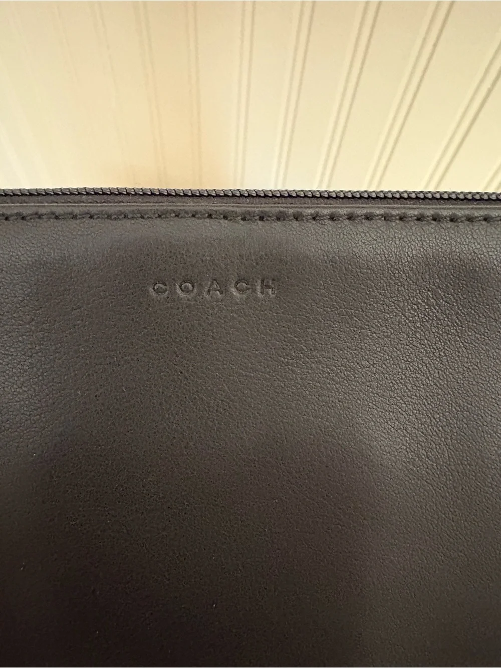 COACH woman’s/ men’s Black Leather Zip Pouch - Picture 1 of 5